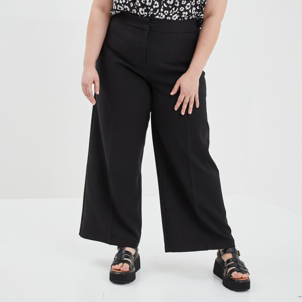 Pantalon city large Modavista noir femme grande taille