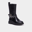 Bottes avec boucles coeur noir fille
