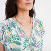 Blouse crépon manches courtes ecru femme