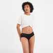 Shorty en coton avec dentelle noir femme