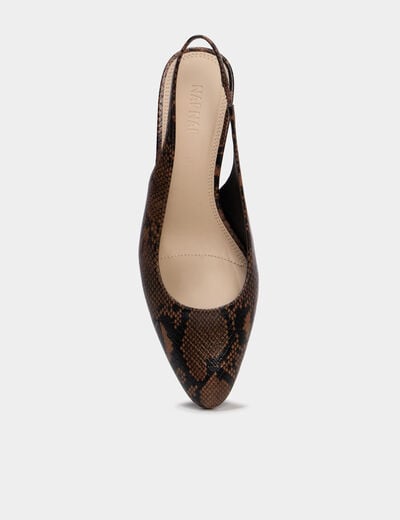 Escarpins slingback &agrave; talons multicolore femme