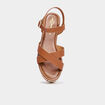 Sandales plateformes détails bijoux marron femme