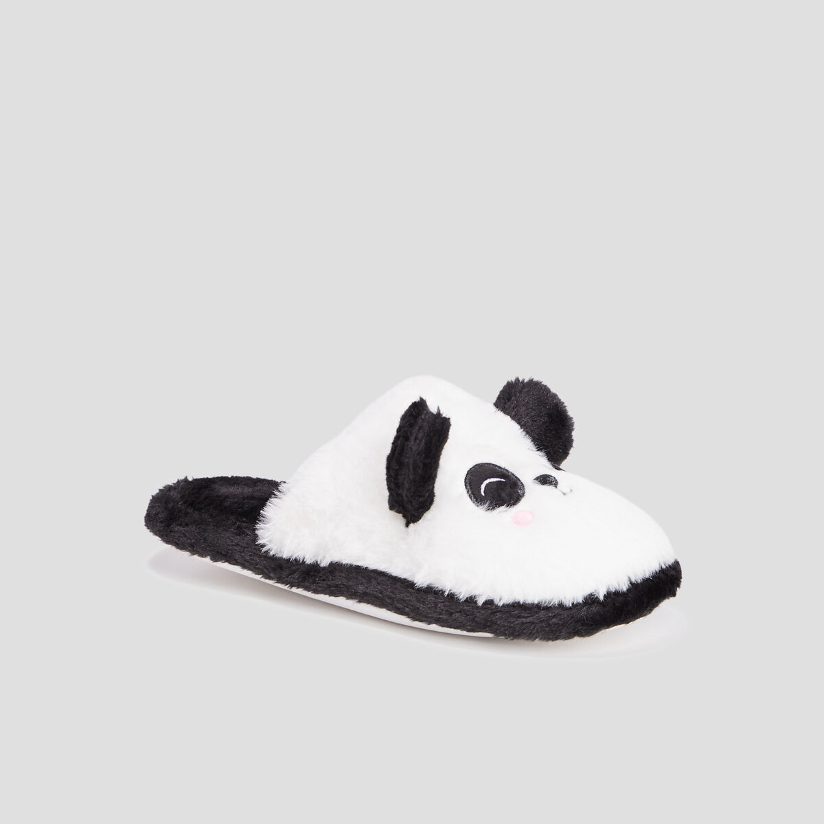 Chaussons mules fantaisie noir femme