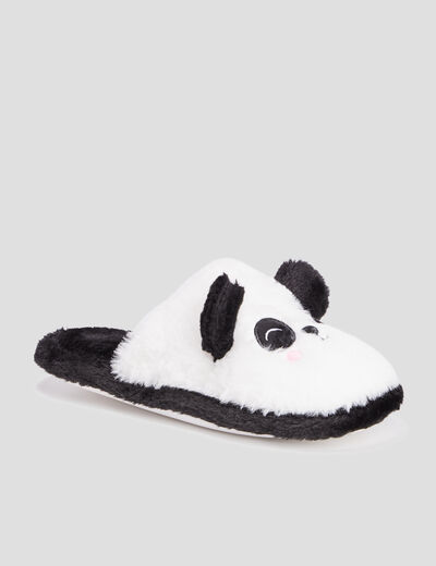 Chaussons mules fantaisie noir femme