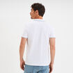Polo piqu&eacute; coton manches courtes blanc homme