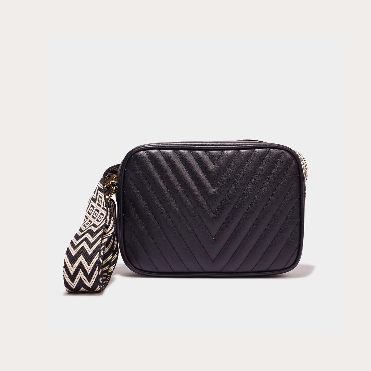 Sac bandoulière matelassé noir femme