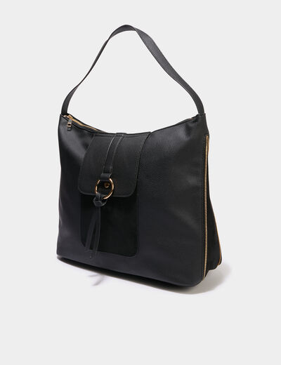 Sac &agrave; main port&eacute;-&eacute;paule noir femme