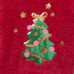 Pull de No&euml;l effet duveteux &agrave; sequins rouge fonc&eacute; b&eacute;b&eacute; fille
