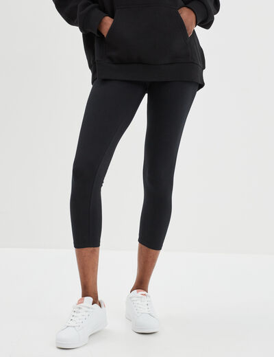 Legging 7/8ème taille élastiquée noir femme