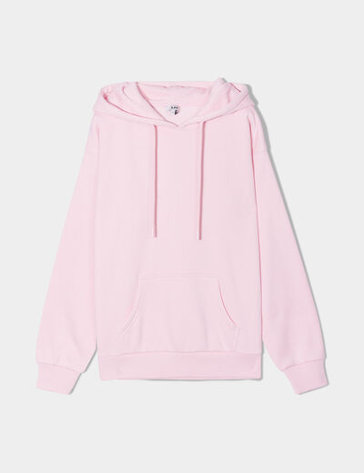 Sweat hoodie molleton à capuche rose femme