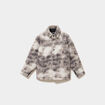 Surchemise oversize polaire boutonn&eacute;e gris gar&ccedil;on
