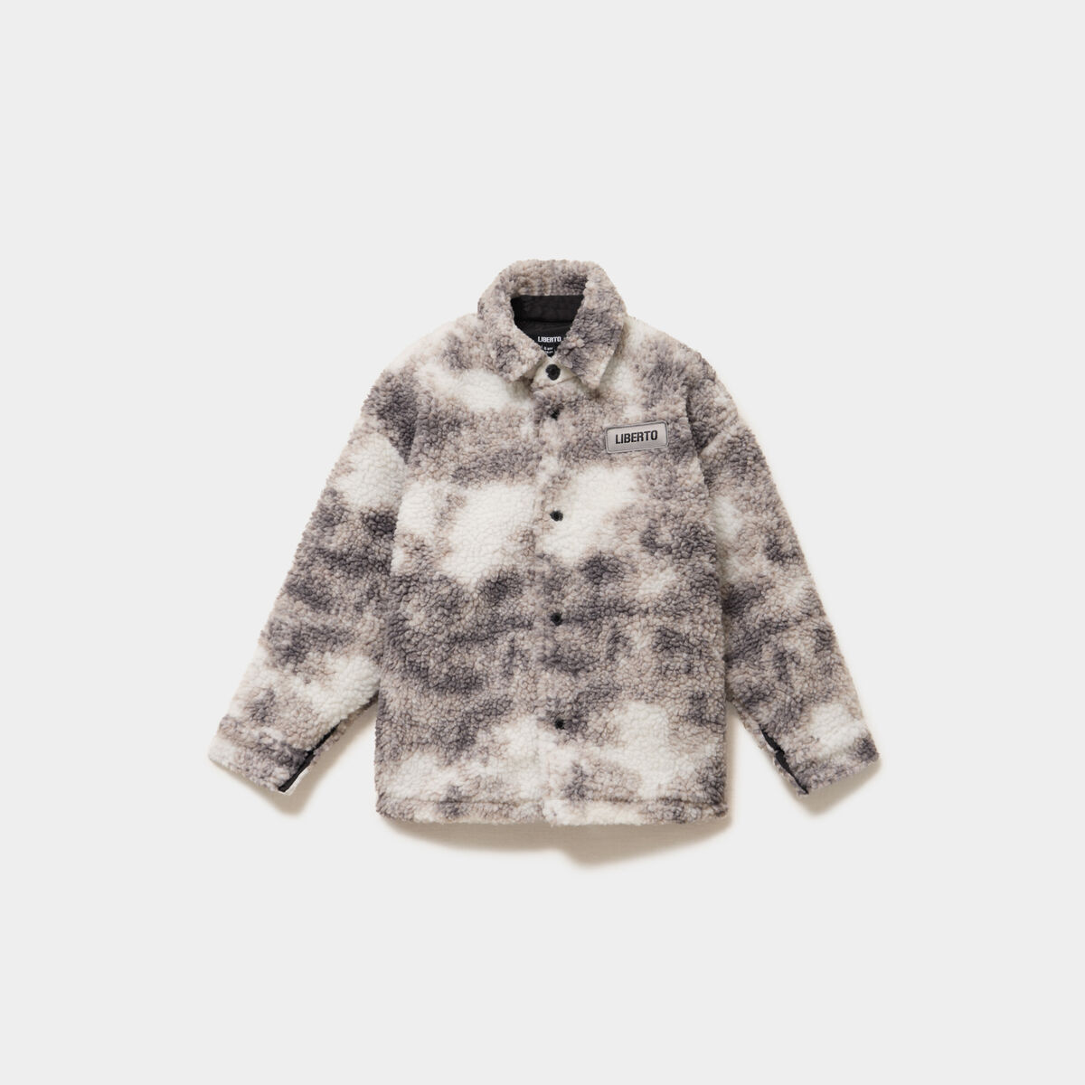 Surchemise oversize polaire boutonn&eacute;e gris gar&ccedil;on