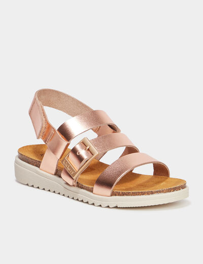 Sandales en cuir Kickers Alana rose fille