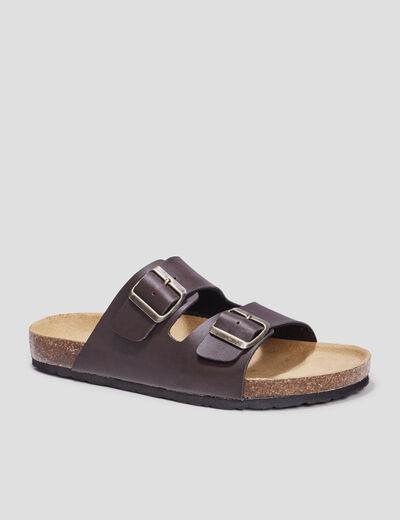 Mules avec boucles marron homme