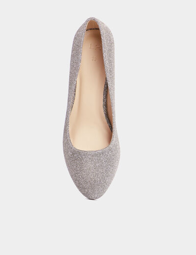 Escarpins à talons et paillettes gris argent femme