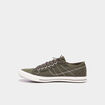 Tennis basses en toile &agrave; lacets vert kaki homme