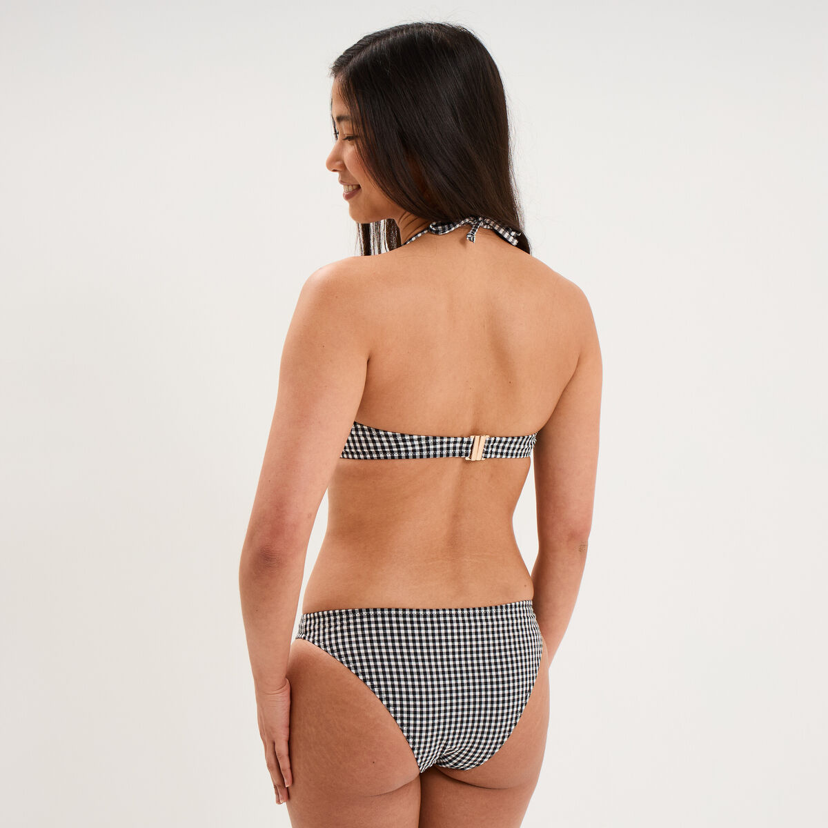Haut de maillot de bain bandeau noeud noir femme