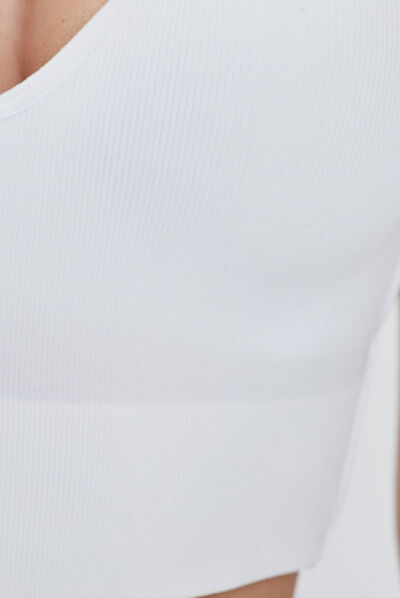 Brassière microfibre à coque blanc femme