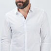 Chemise stretch manches longues blanc homme