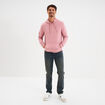 Sweat molleton à capuche hoodie vieux rose homme