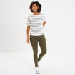 Pantalon cargo skinny 7/8ème Liberto vert kaki femme