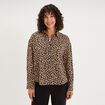 Chemise fluide manches longues beige clair femme