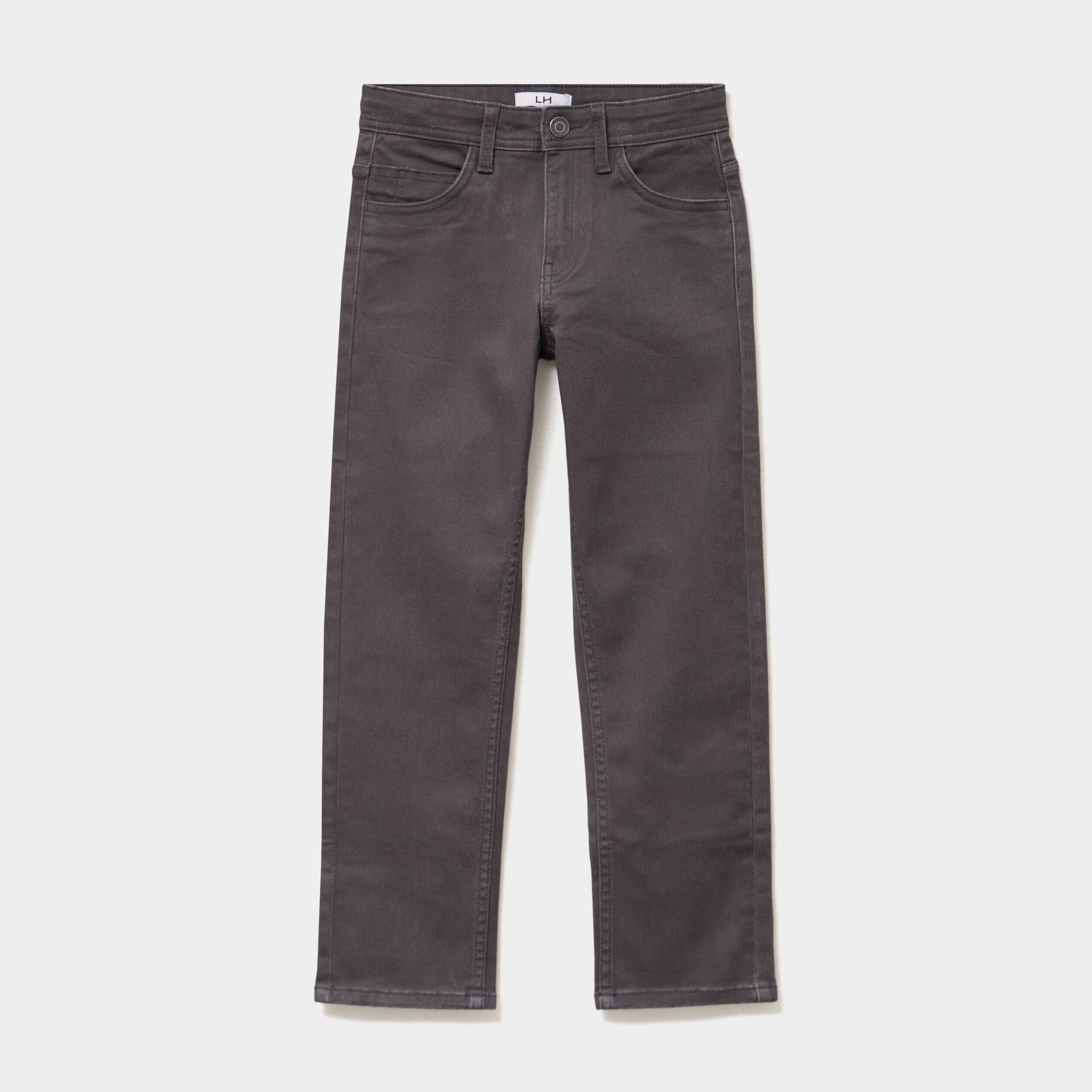 Pantalon regular coton majoritaire gris foncé garçon LH