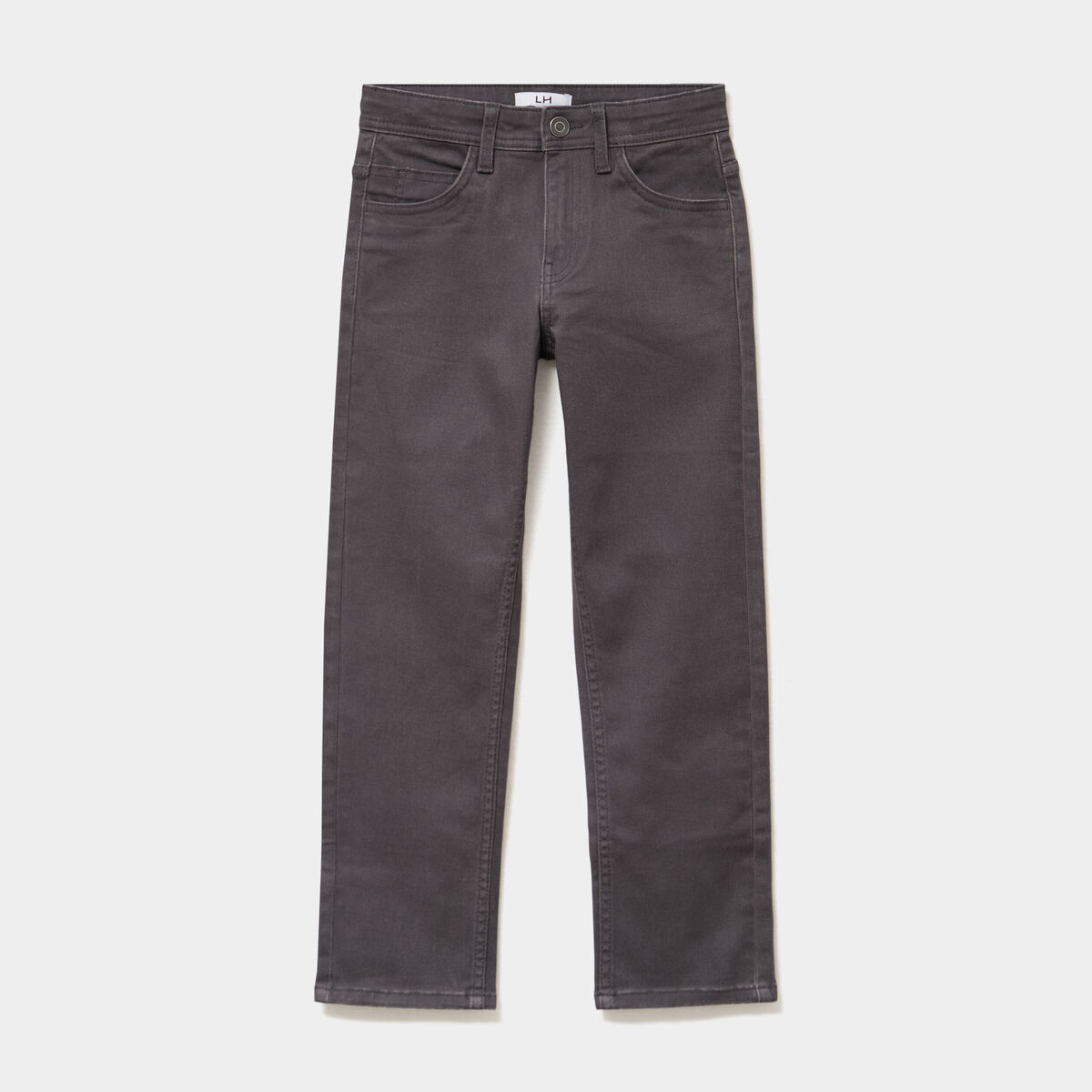 Pantalon regular coton majoritaire gris fonc&eacute; gar&ccedil;on