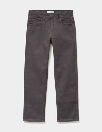 Pantalon regular coton majoritaire gris fonc&eacute; gar&ccedil;on