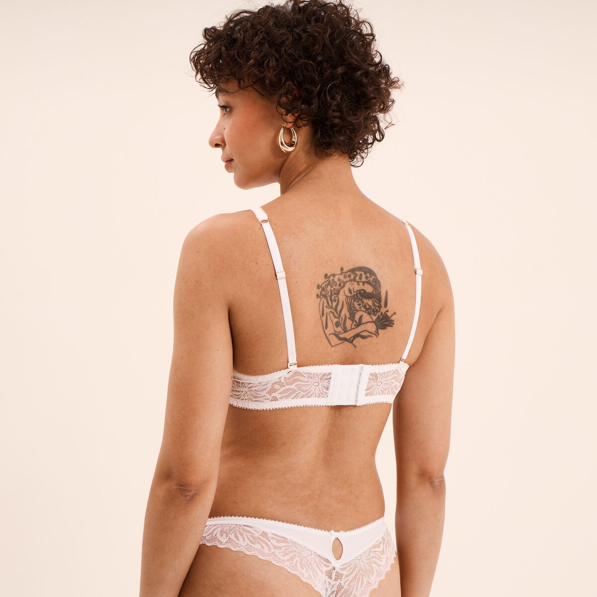 Soutien-gorge bandeau dentelle blanc femme