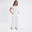 Pantalon avec broderie anglaise blanc femme