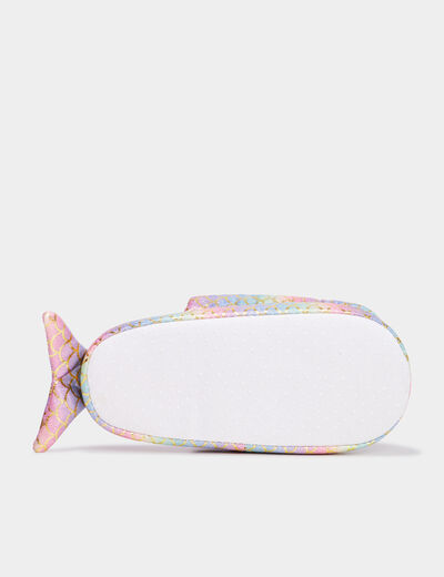 Chaussons mules à paillettes multicolore fille
