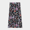 Jupe midi fendue fluide noir femme
