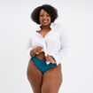 Culotte empiècements dentelle bleu canard femme grande taille