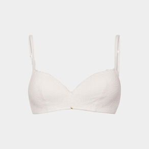 Soutien-gorge triangle paddé dentelle blanc femme