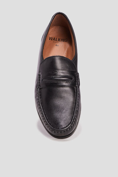 Mocassins en cuir noir homme