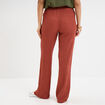 Pantalon effet gaufré taille élastiquée vieux rose femme