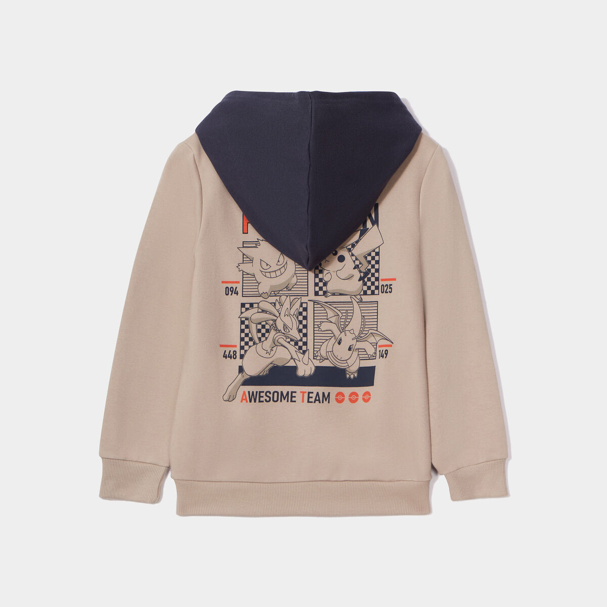 Sweat à capuche hoodie coton Pokémon sable garçon