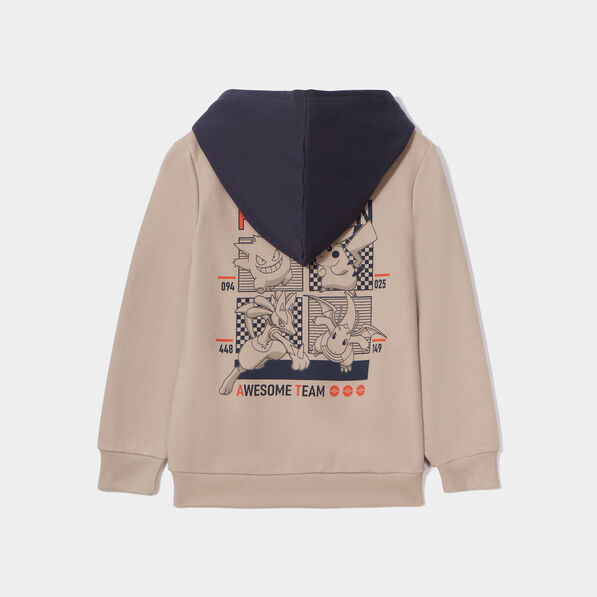 Sweat à capuche hoodie coton Pokémon sable garçon