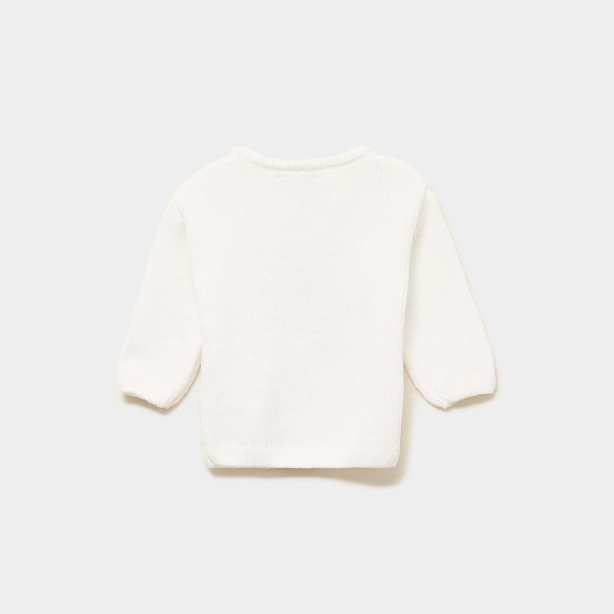 Pull de No&euml;l &agrave; sequins blanc b&eacute;b&eacute; fille