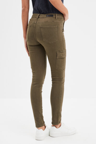 Pantalon cargo skinny 7/8ème Liberto marron foncé femme