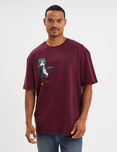 T-shirt manches courtes Naruto Itachi prune homme