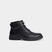 Bottines &agrave; lacets avec zip c&ocirc;t&eacute; noir homme