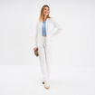 Chemise lin mélangé manches longues blanc femme