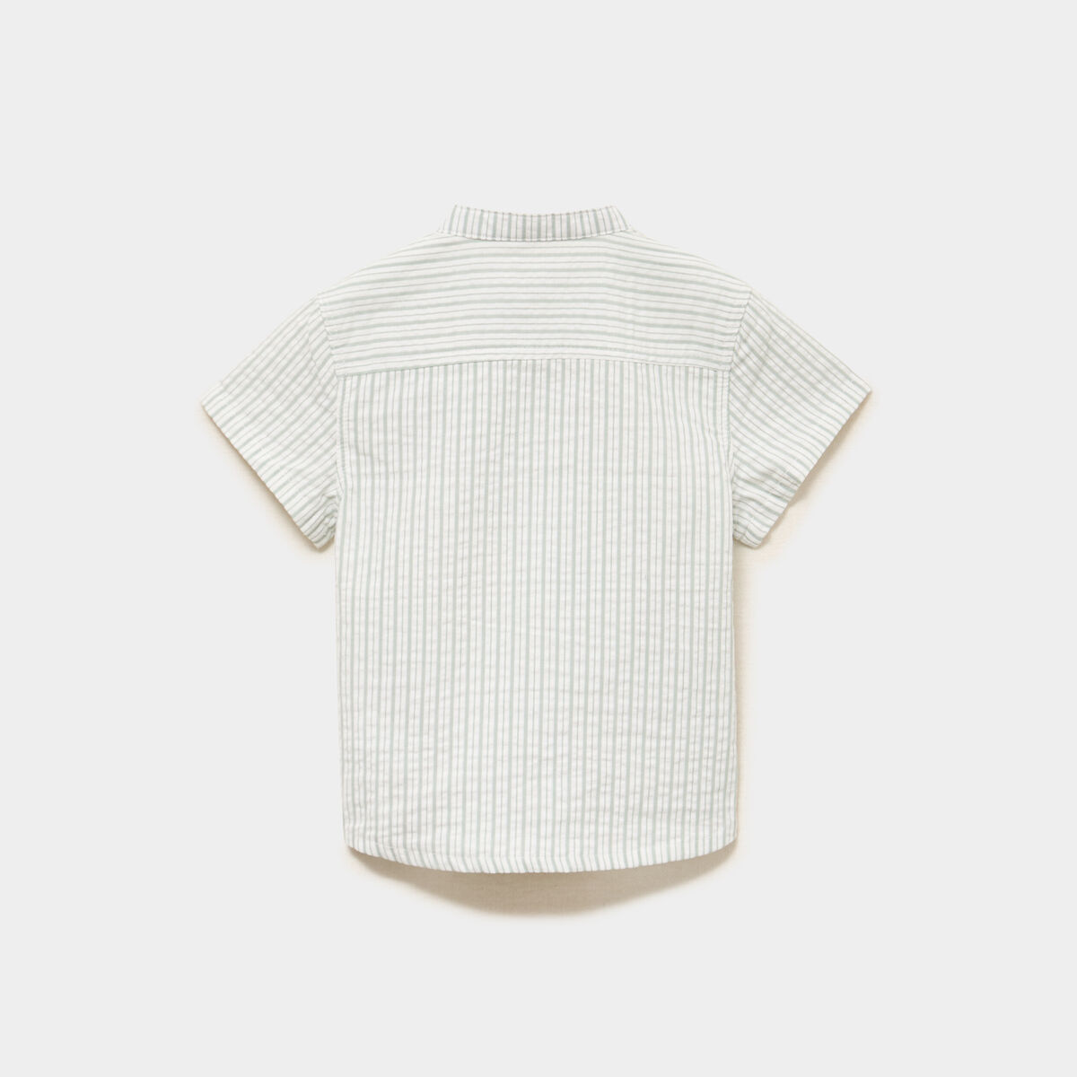 Chemise col mao manches courtes vert pastel b&eacute;b&eacute; gar&ccedil;on