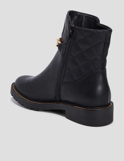Bottines avec détails chaînes noir femme