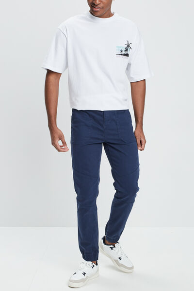 Pantalon droit Creeks bleu marine homme
