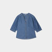 Blouse manches ballons en jean coton denim stone femme