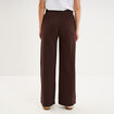 Pantalon de jogging molletonn&eacute; large marron fonc&eacute; femme