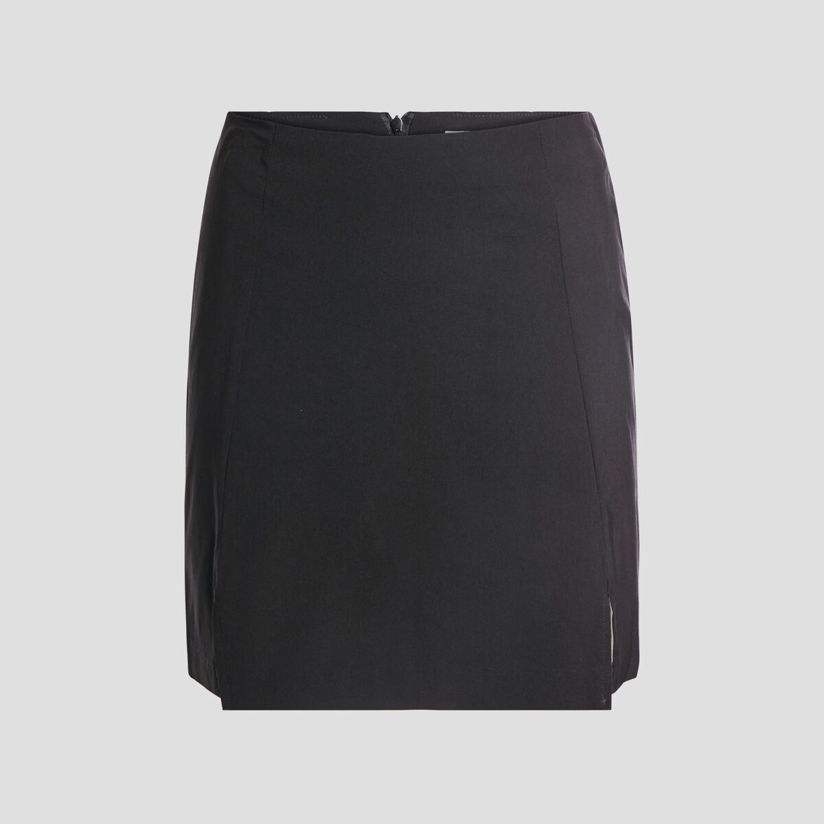 Jupe droite fendue noir femme
